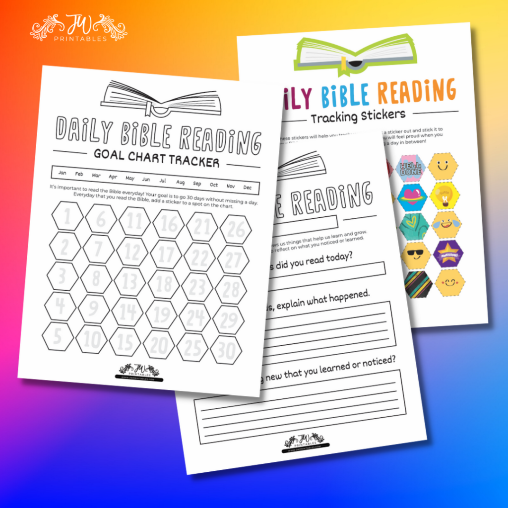 kids daily bible reading tracker - jw printables